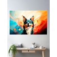 thumbnail image 2 of A Happy Dog On Colorful Background Poster Wall Art, Modern Wall Decor, 8x12 UNFRAMED, 2 of 3