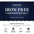 thumbnail image 4 of Haggar Mens Straight fit Chinos Pants 40 / 32 Black Solid Stretch, 4 of 6