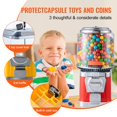 thumbnail image 5 of Gumball Machine for Kids, 16"H Home Candy Vending Machine, PC Round Gumball Dispenser, Bubble Gum Machine for Game Stores, Coin Operated Gumball Bank for Toy Capsules Bouncy Balls Candy, Red, 5 of 6
