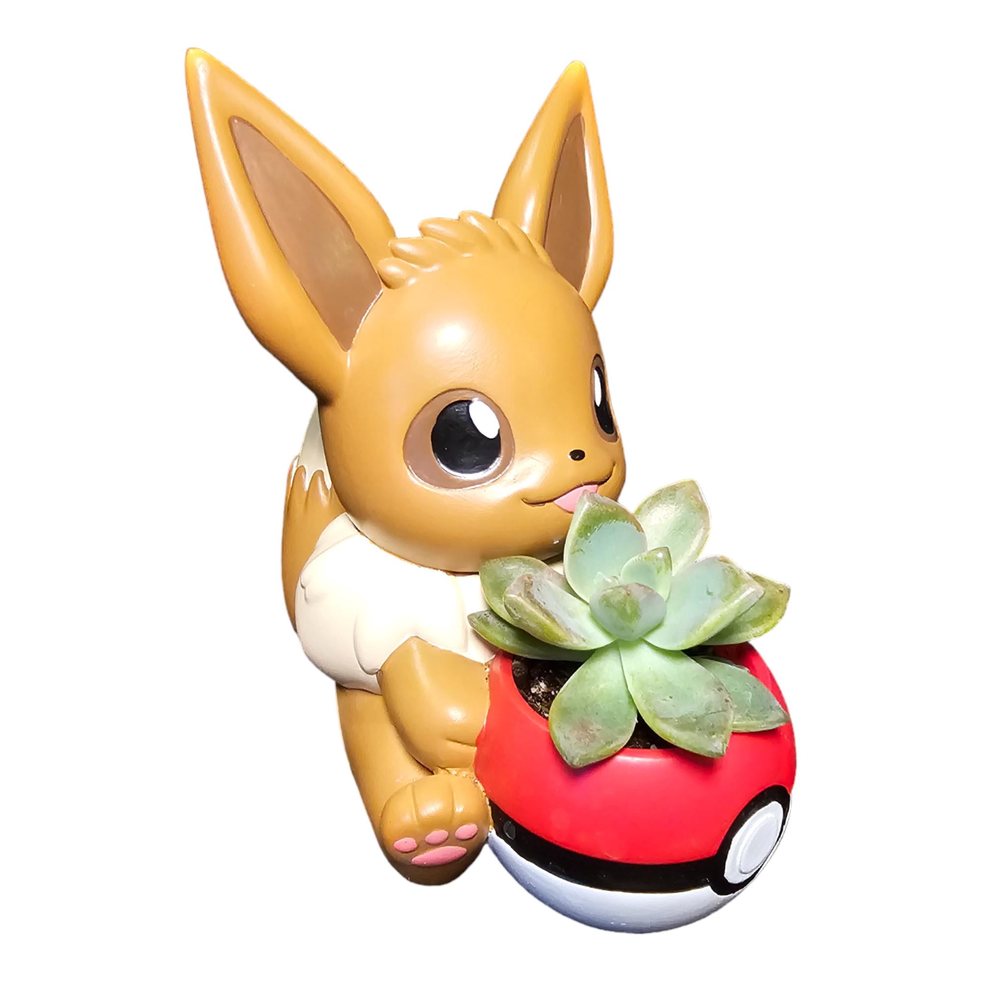 Eevee Pokmemon Plant Pot 5'' - Mini Anime Succulent Planter For Office Desk, Home Decor, Garden