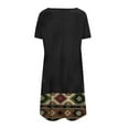 thumbnail image 5 of SMihono Robe d'Été Boho pour Femmes Grande Taille Mode Femmes Décontractée Col Rond Imprimé Manches Courtes Robe avec Poche, 5 of 5