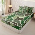 thumbnail image 2 of Manfei Wild Wolf Zipper Full Size Comforter Sets with Fitted Sheet and 2 Pillowcases,Rustic Camo Zipper Bedding Set,Green,Black Reversible,4pcs, 2 of 8