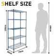 thumbnail image 4 of Ktaxon 5-Tier Wire Shelving Unit, Steel Storage Rack for Garage Office Kitchen Navy Blue, 30" W x 14" D x 60" H, 4 of 20