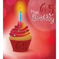thumbnail image 3 of 65th Birthday Duvet Cover Set, 65 Years Old Sun and Stars Cupcake Candlestick Illustration, Decorative 3 Piece Bedding Set with 2 Pillow Shams, Calking Size, Orange Blue Red, by Ambesonne, 3 of 3