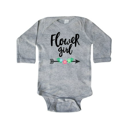 

Inktastic Flower Girl with Arrow and Flowers Gift Baby Girl Long Sleeve Bodysuit