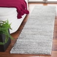 thumbnail image 2 of SAFAVIEH Jasmine Sashka Solid Polyester Shag Runner Rug, Grey/Ivory, 2' x 8', 2 of 7