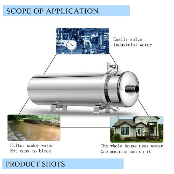 INTSUPERMAI PVDF Ultrafiltration Membrane Water Purifier Washable Water Filter for Whole House 6000L/H 304 ss