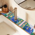 thumbnail image 2 of Yayeee Faucet Mat for Kitchen Sink 14.7" Diatomite Long Splash Guard Pad, Green Seaside, 2 of 7