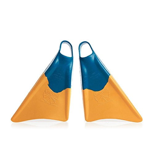 Churchill Makappuu Adult Unisex Floating Rubber Swim Fins, Blue/Orange