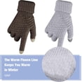 thumbnail image 3 of 2 Pairs Women's Winter Touchscreen Gloves Warm Fleece Lined Knit Gloves Elastic Cuff Winter Texting Gloves, 3 of 7