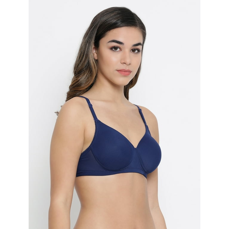 Clovia Padded Non-Wired Multiway T-Shirt Bra in Navy Blue
