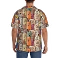 thumbnail image 5 of Xecao offers the Funny Dogs Family for Men's Casual Short-sleeved Shirt, a button-up collared shirt with a pocket, perfect for beach vacations and yacht travel in the Large size., 5 of 7