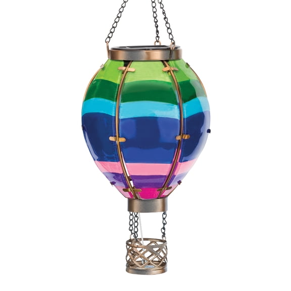Regal Art & Gift Hot Air Balloon Solar Lantern SM - Stripe Metal 15" Light Led