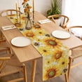 thumbnail image 3 of Table Runner 48 Inches Long for Kitchen Dining, Sunflower Dresser Scarf Farmhouse, Dining Table Decorations for Wedding/Parties, Yellow Floral Elegant Pastoral Flowers Rustic 13 x 48 In, 3 of 8