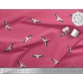 thumbnail image 1 of Soimoi Pink Cotton Duck Fabric Flying Stork Bird Print Sewing Fabric Yard 56 Inch Wide, 1 of 3