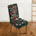 thumbnail image 2 of COEQINE Chair Slipcover Set of 2, Removable Universal Fit Parsons Chair Covers, Machine Washable Polyester Spandex Seat Protector for Wedding Home Decor, Christmas Dachshund Snowflake, 2 of 7