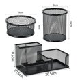 thumbnail image 2 of Pen Holder for Desk, Mesh Wire Organizer, Organizer with 3 compartments +Desk Pen Holder + Small Items Storage Box, 2 of 6