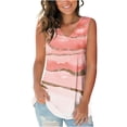 thumbnail image 2 of Mode Femmes Décontracté Col en V Blouse Imprimée Sans Manches T-Shirt Élégant Débardeur d'Été, 2 of 6