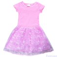 thumbnail image 2 of Fozruso Girls Dresses Girls Summer Short Sleeve Dress Tutu Party Flower Princess Dresses,5-6 Years, 2 of 7