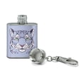 thumbnail image 2 of Spotted Snow Leopard Face Stainless Steel 1oz Mini Flask Key Chain, 2 of 3