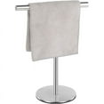 thumbnail image 2 of Brushed Standing Towel Rack, Heavy Duty Base, Stainless Steel T-Shaped Hand Towel Stand for Bathroom, Kitchen., 2 of 7