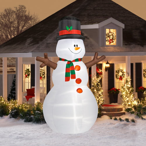 12' Tall Airblown Christmas Snowman Infl - Walmart.com