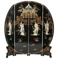 thumbnail image 2 of Oriental Furniture 6 ft. Tall Round Lacquer Ladies Room Divider - 4 Panel, 2 of 7