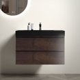 thumbnail image 4 of Yesurprise Single Topmount Bathroom Vanity Basin, Resin Single Bowl Washing Sink, 36 x 18 Integrated Stone Basin for Bathroom (Excluding Drainage Pipes Faucets), 4 of 6
