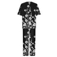 thumbnail image 4 of Hvyesh Womens Cotton Linen Set Plus Size Print Outfits Long Sleeve Crewneck Shirt Wid Leg Pants 2 Piece Sets Lightweight Loungewear, 4 of 6