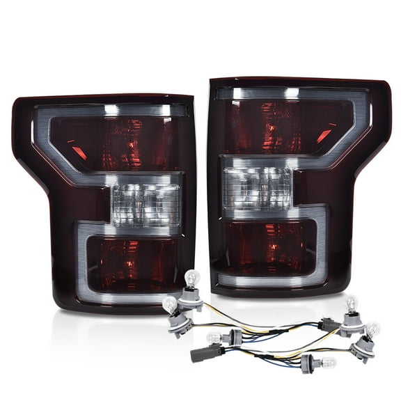 Fit For 2018-2020 Ford F-150 Pickup Rear Tail Lights Brake Lamps Assembly Smoke