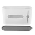 thumbnail image 2 of Dispensador de bolsas de supermercado con ventana visible, gran capacidad, tapa a prueba de polvo, organizador de bolsas de plástico para cocina y dormitorio, color blanco, 2 of 14