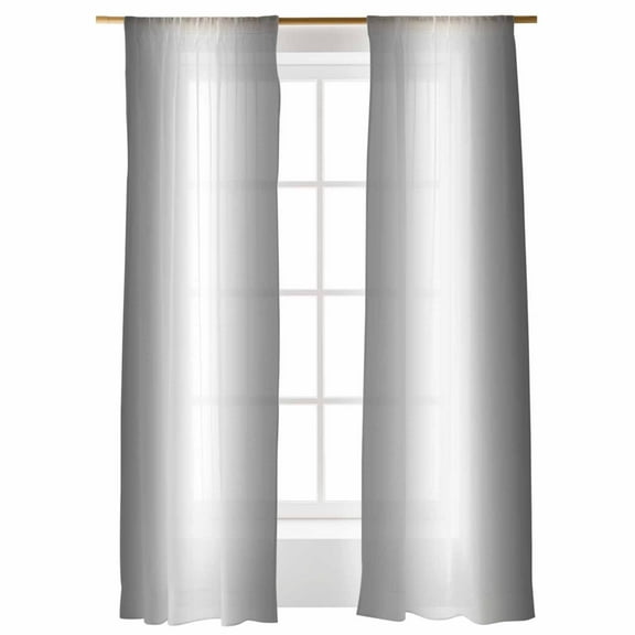Sheer Curtains 108 inches Long, Abstract Gray White Gradient Ombre Light Filtering Sheer Window Curtains Rod Pocket Voile Drapes for Bedroom Living Room, 52"W x 108"L 2 Panels