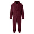 thumbnail image 4 of Mens Rompers for Adults Men's Winter Thick Warm Long Sleeve Casual Solid Zipper Loose Hooded Jumpsuits Pajamas Adult Onesies for Men XL, 4 of 7