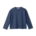 thumbnail image 5 of YOUYEDIAN Waffle Long Sleeve T-Shirts Boys 4-14 Years Kids Thermal Crew Neck Tops Youth Fall Warm Shirts Basic Tees (Navy, 11-12 Years), 5 of 5