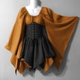 thumbnail image 3 of WTXUE Robe à Manches Longues, Vêtement Médiéval pour Chemise Irlandaise à Manches Trompette, Corset Gothique Rétro, Robe Jaune pour Femmes, Jaune L, 3 of 3