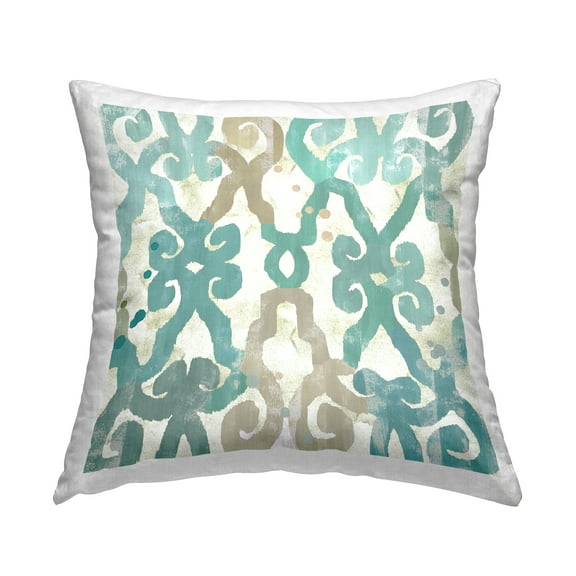Stupell Industries Blue Geometric Outline Pattern Printed Throw Pillow Design by Flora Kouta