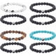 thumbnail image 1 of Pulseras Yin Yang de moda para hombres y mujeres, pulsera con dijes Taiji Yin Yang, pulseras de pareja con cuentas de turquesa blanca natural y negra, pulsera de amistad a distancia, joyería, 1 of 7
