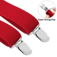 thumbnail image 2 of Buyless Fashion Adjustable Suspenders for Kids - 26" Elastic  Straps  1" - Leather Y Shape Back - 5151 - Red, 2 of 7