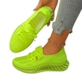 thumbnail image 4 of Domzle Women's Walking Shoes Slip On Tennis Sneakers Gym Workout Lightweight Non Slip Mesh Breathable Running Shoes for Women Fluorescence Yellow, 4 of 7