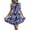 Blue, variant on Women Floral Chiffon Halter Neck Summer A Line Midi Dress Vacation Casual