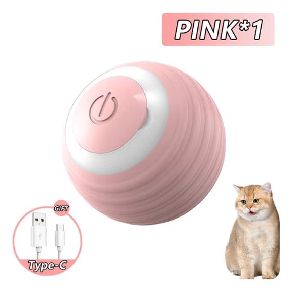 Cat Interactive Ball Smart Cat Toys Automatic Rolling Ball, Pink , 1 count