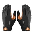 thumbnail image 1 of Tignapoo Touchscreen-Compatible Full-Finger Cycling Gloves for All Seasons - Anti-Slip, Shock-Absorbing, Breathable Design with Reflective Strips and Sweat Wipe Feature, Size M (Palm Width 9cm) -, 1 of 7