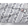 thumbnail image 2 of Soimoi Gray Poly Georgette Fabric Stripe & Paisley Block Print Sewing Fabric Yard 52 Inch Wide, 2 of 3