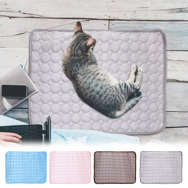 Xihbxyly Cojín Refrescante para Mascotas, Tejido de Seda Helada de Verano, Tecnología de Gel Que Absorbe El Calor, Diseño Ligero y Portátil, Alivia El Calor, Fácil de Limpiar, Tamaño 50 X 40 Cm.