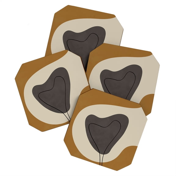 Society6 Alisa Galitsyna Love 3 1 Set of 4 Coasters