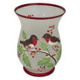 thumbnail image 3 of Northlight 8" Hand Painted Finches and Pine Glass Christmas Candle Holder, 3 of 5