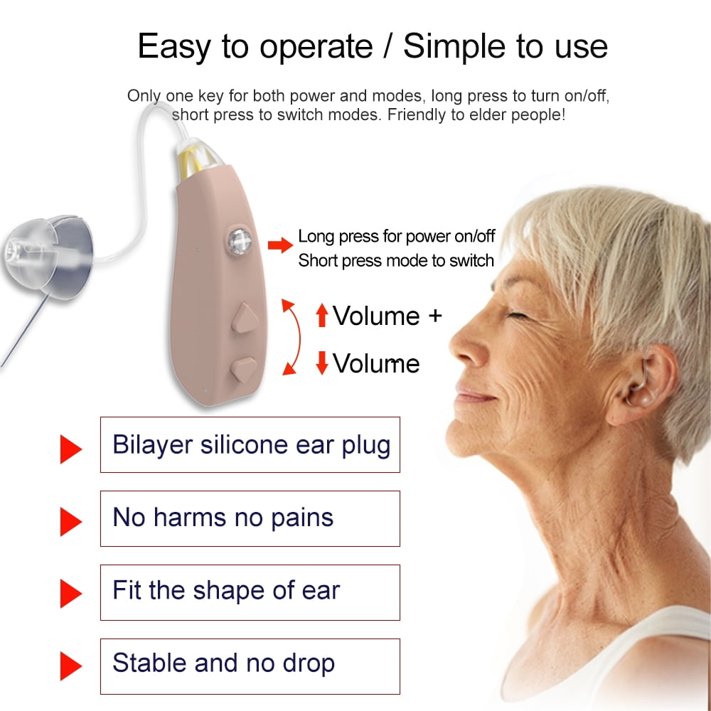 Personal Sound Amplifier for Ears,Rechargeable in-Ear Sound Amplifier(Beige)