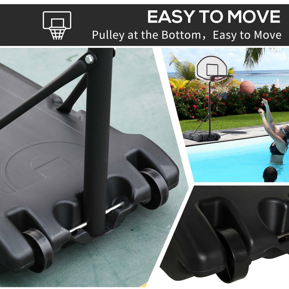 Resenkos Height-Adjustable Basketball Hoop - Portable Stand with 30" Backboard, Indoor/Outdoor Goals Set for Kids/Youth/Adults, Black​