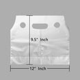 thumbnail image 2 of (Price/100 PCS)100 PCS 2-Cup Take-Out Bags Clear Handle Drink Carrier Drinking Plastic Packaging Bags Portable Transparent Beverage Containers Hanging Hole Liquid Pouches, 1.0 Mil-Clear-9.5 inch, 2 of 3