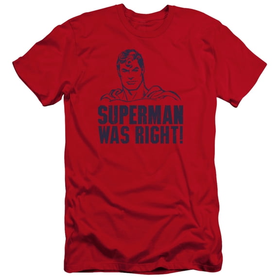 Superman - Was Right - Premium Slim Fit Short Sleeve Shirt - Large